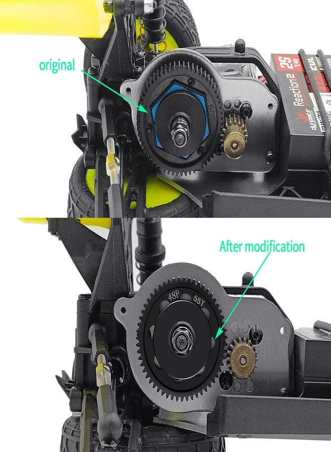تروس فولاذية محفزة من LSG 0.5M 48p 54T 55T لسيارات التحكم عن بعد Losi 2WD Mini Drag Mini-T Mini B بمقياس 1/16 (54T) - Image 3